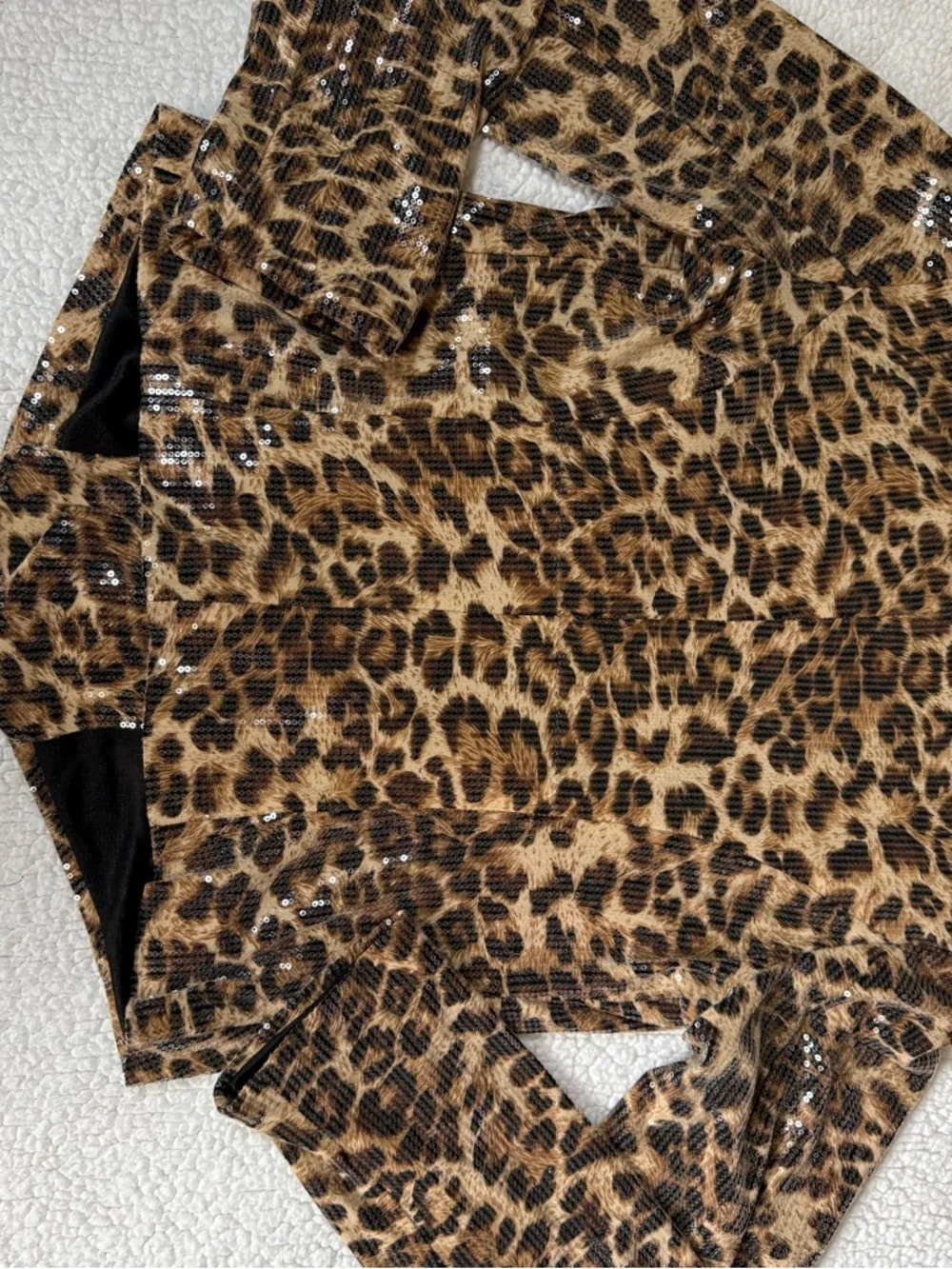 Dolce Cabo Leopard Print Blazer Jacket in Brown and Black